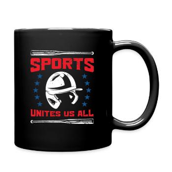 USA Independence American Flag Freedom Sports - Full Colour Mug - black - Right