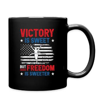 USA Independence American Flag Freedom Sports - Full Colour Mug - black - Right