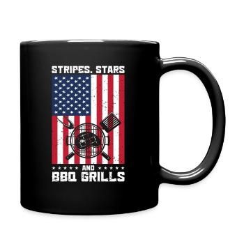 Barbecue de l’indépendance des États-Unis Drapeau américain - Mug uni - noir - Droite