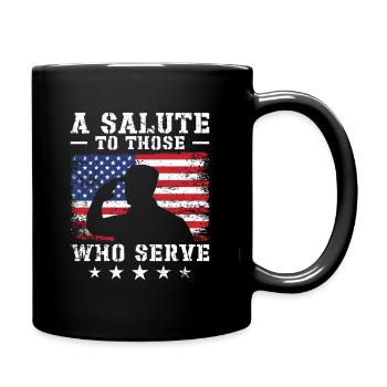 USA Independence Military Heroes Soldier Freedom - Full Colour Mug - black - Right