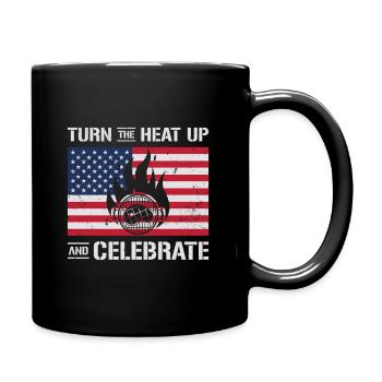 Barbecue de l’indépendance des États-Unis Drapeau américain - Mug uni - noir - Droite
