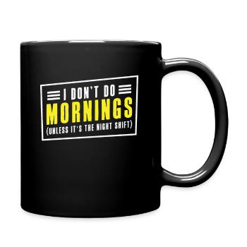 Night Shift Worker Graveyard Duty - Full Colour Mug - black - Right