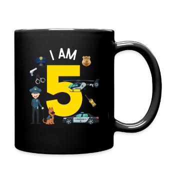 I am 5 - US Police - Full Colour Mug - black - Right