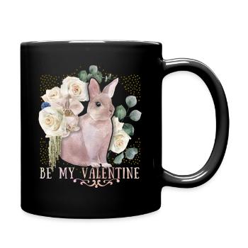 Bunny Rabbit, Bunny Valentine's Day, Love Saying - Full Colour Mug - black - Right