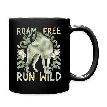 Grauer-Wolf Canis Lupus Positive-Movitation Spruch - Tasse einfarbig - Schwarz - Rechts