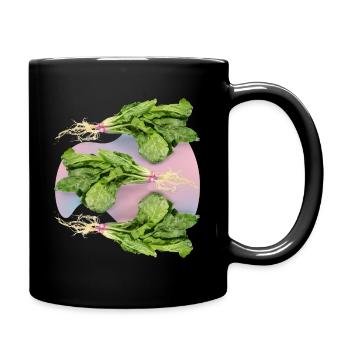 Spinach, fresh spinach spinach leaf spinach - Full Colour Mug - black - Right