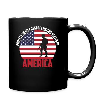 Protect Respect United States of America - Full Colour Mug - black - Right