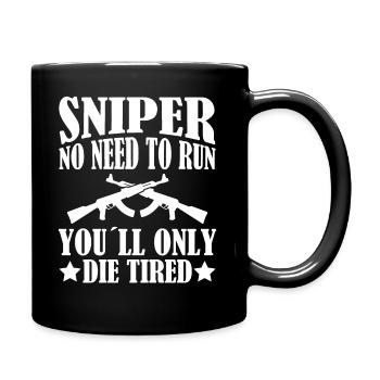 Tireur d’élite Pas besoin de courir... - Vétéran - Mug uni - noir - Droite