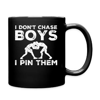Ich Jage Keine Jungs Ich Klemme Sie Ein Wrestling - Tasse einfarbig - Schwarz - Rechts