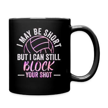 Je peux bloquer votre tir Volleyball de plage - Mug uni - noir - Droite