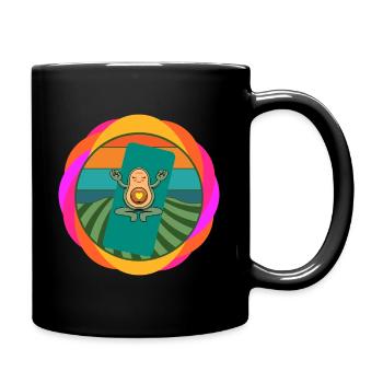 Avocado beim Yoga - Tasse einfarbig - Schwarz - Rechts
