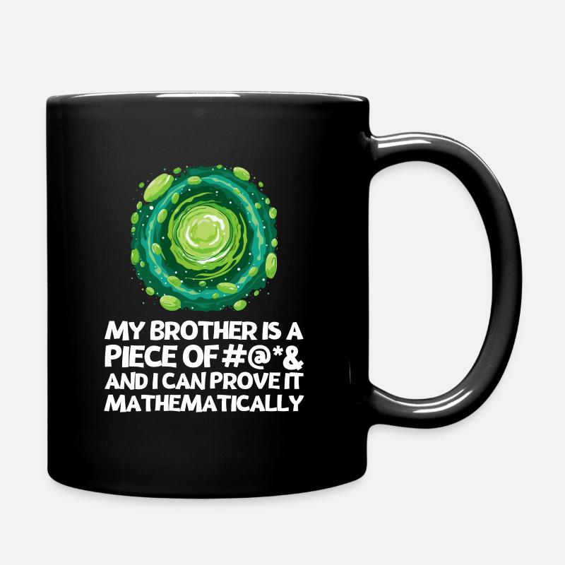 Ich hasse meinen Bruder Spruch mit Cartoon Portal - Tasse einfarbig - Schwarz