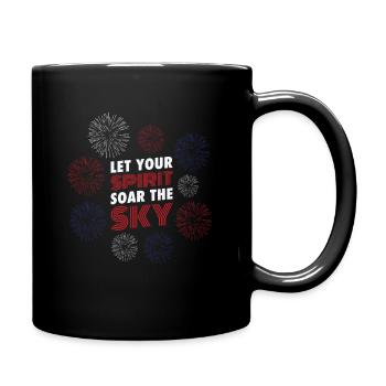 USA Independence Patriotic American Flag Fireworks - Full Colour Mug - black - Right