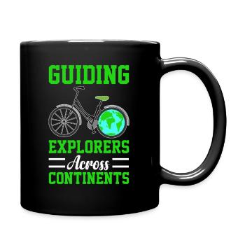 Tourguide Reiseführer Entdecker Guide - Tasse einfarbig - Schwarz - Rechts
