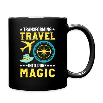 Transformiere Reisen in pure Magie Kompass Welt - Tasse einfarbig - Schwarz - Rechts