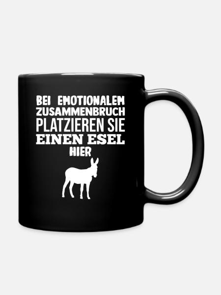 Esel - Tasse einfarbig - Schwarz
