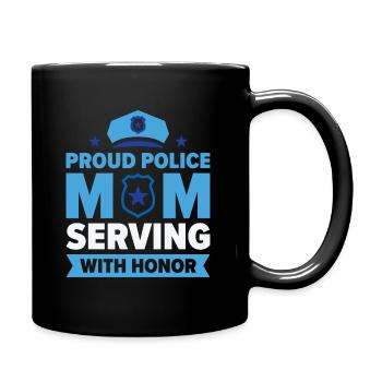 Police Mothers Day Cop Officer Law Enforcement - Full Colour Mug - black - Right