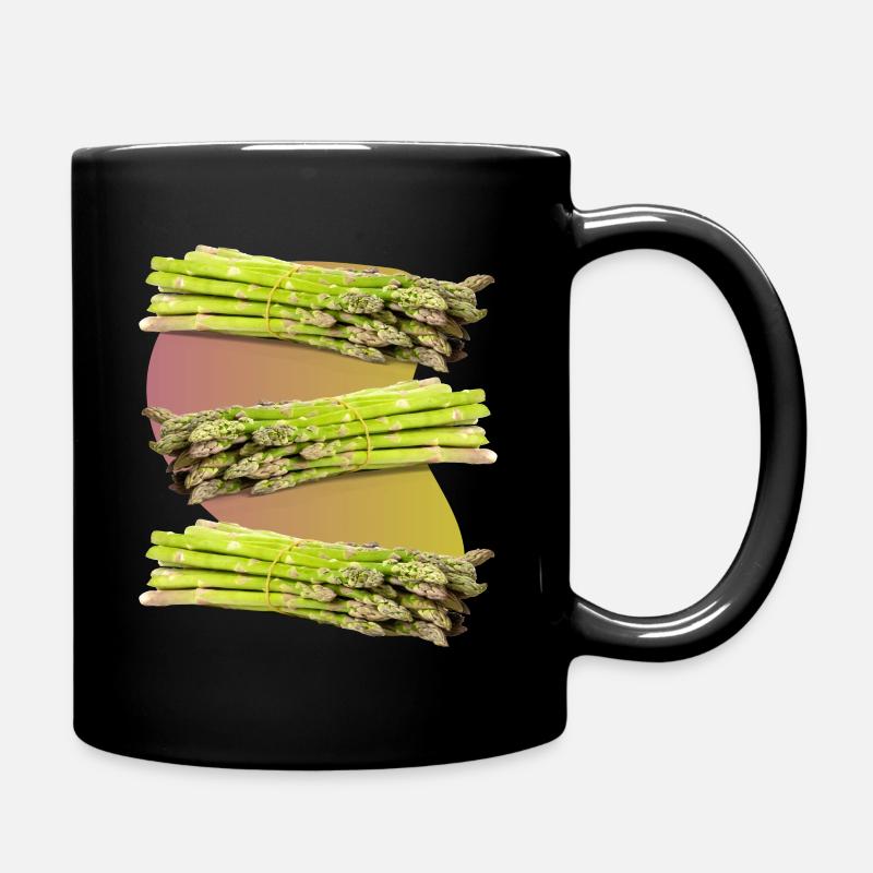Spargel, grüner Spargel - Tasse einfarbig - Schwarz