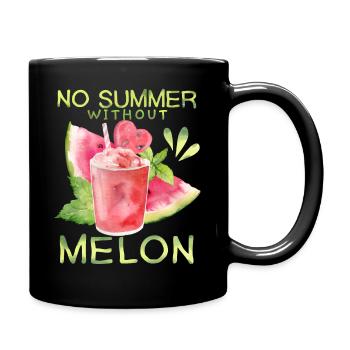 Melon, pastèque, été, drôle de dicton - Mug uni - noir - Droite