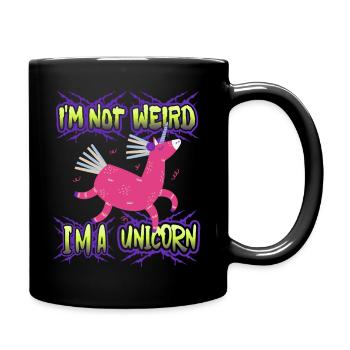 Licorne kawaii, licornes, drôle de dicton - Mug uni - noir - Droite