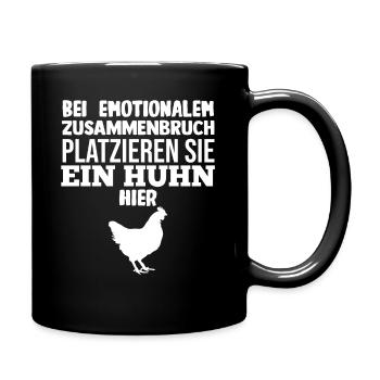 Huhn Landwirt Bauernhof Hühner - Tasse einfarbig - Schwarz - Rechts