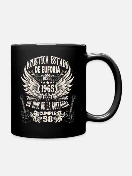 guitarists rocker birthday band vintage 1965 - Tasse einfarbig - Schwarz