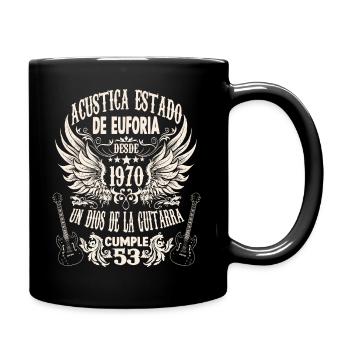Hobby musician guitarist birthday 1970 - Tasse einfarbig - Schwarz - Rechts