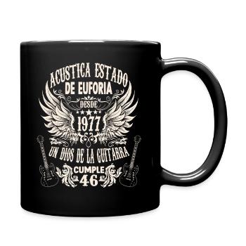 Hobby musician guitarist birthday 1977 - Tasse einfarbig - Schwarz - Rechts