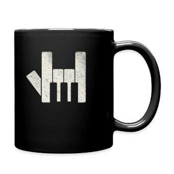 Klavier Musik - Vintage Piano Keys Hornhand - Tasse einfarbig - Schwarz - Rechts