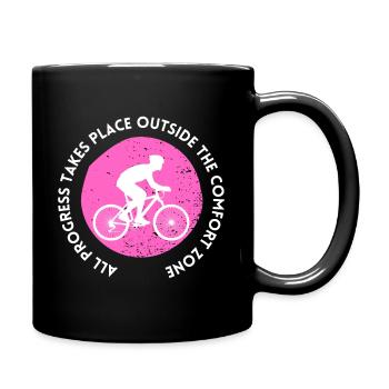 MTB Road Bike Cyclist Leave your comfort zone - Full Colour Mug - black - Right