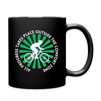 MTB Road Bike Cyclist Leave your comfort zone - Full Colour Mug - black - Right