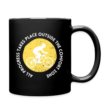 MTB Road Bike Cyclist Leave your comfort zone - Full Colour Mug - black - Right