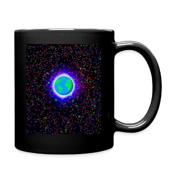 Globe, Terre, Monde, Planète verte et cosmos - Mug uni - noir - Droite