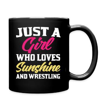 Nur Ein Mädchen Das Sonne Und Wrestling Liebt - Tasse einfarbig - Schwarz - Rechts