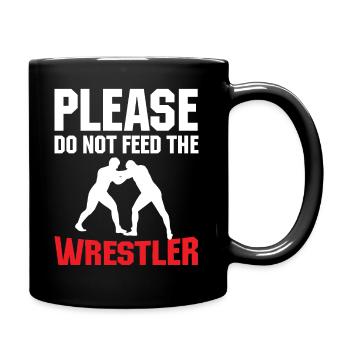 Bitte Füttern Sie Den Wrestler Nicht - Tasse einfarbig - Schwarz - Rechts