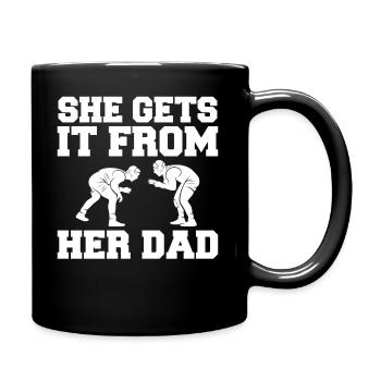 Sie Bekommt Es Von Ihrem Vater - Wrestling - Tasse einfarbig - Schwarz - Rechts