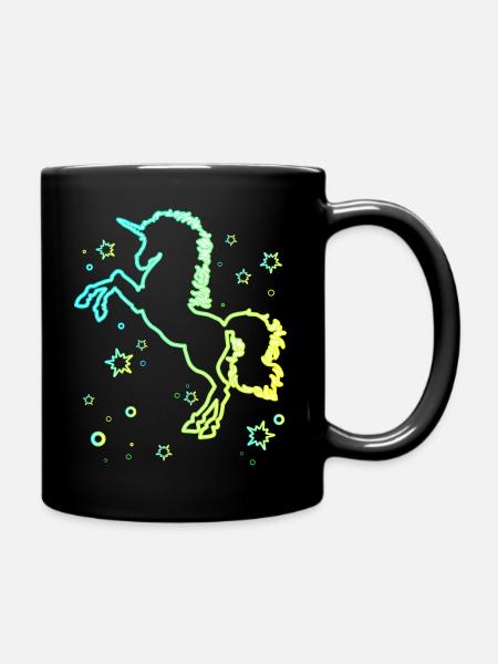 Unicorn Men Women - Full Colour Mug - black
