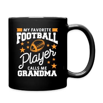 Mon joueur de football préféré m’appelle grand-mère - Mug uni - noir - Droite