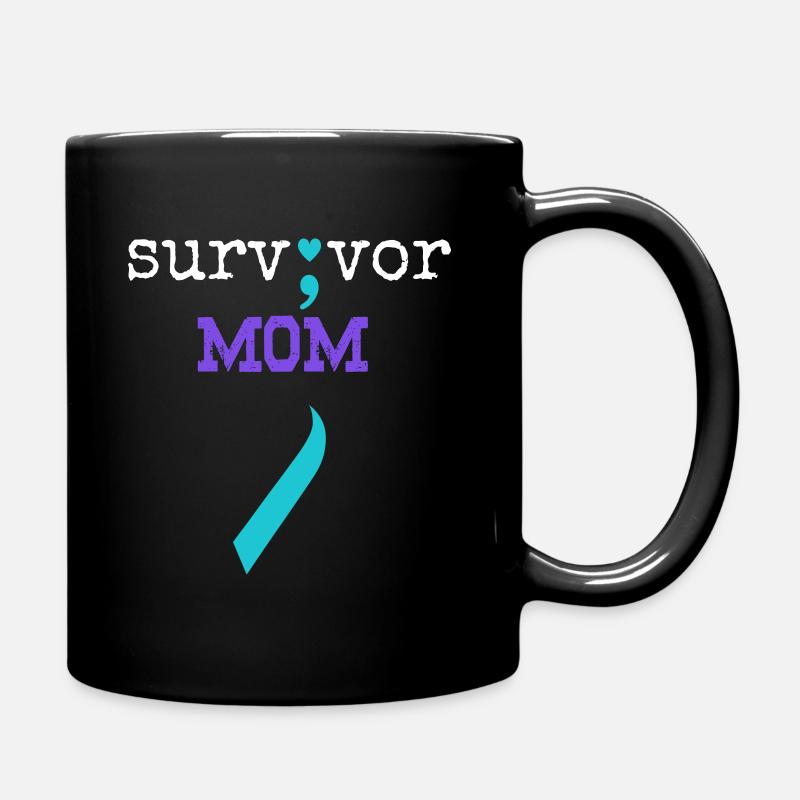 Survivor Mom - Prévention du suicide par un don point-virgule - Mug uni - noir