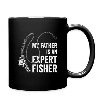 Fisherman Fathers Day Hunting Fishes Dad Fishing - Full Colour Mug - black - Right