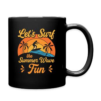 Surf Tropical Surfen Sommer Surfbrett Sport - Tasse einfarbig - Schwarz - Rechts