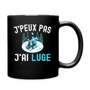 J'Peux Pas J'ai Luge Cadeau Lugeur Humour Enfant - Mug uni - noir - Droite