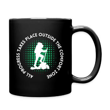 Hiking progress outside the comfort zone - Full Colour Mug - black - Right