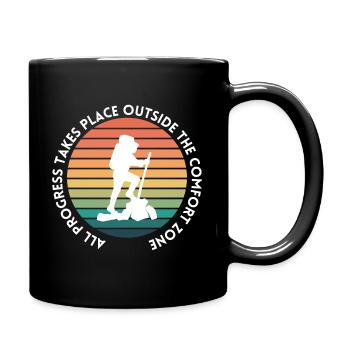 Hiking progress outside the comfort zone - Full Colour Mug - black - Right