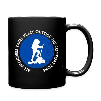 Hiking progress outside the comfort zone - Full Colour Mug - black - Right