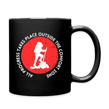 Wandern fortschritt außerhalb der Komfortzone - Tasse einfarbig - Schwarz - Rechts