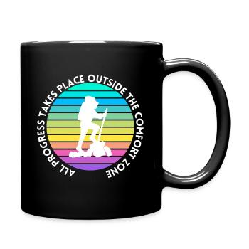 Hiking progress outside the comfort zone - Full Colour Mug - black - Right