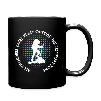 Hiking progress outside the comfort zone - Full Colour Mug - black - Right