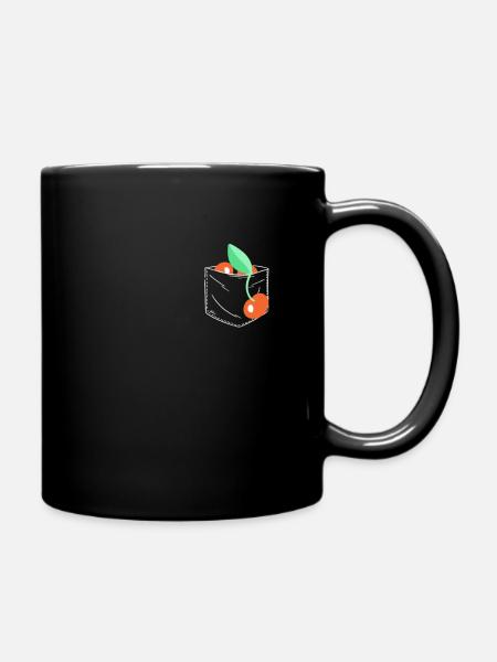 Kirsche Frucht Kirschen Cherry - Tasse einfarbig - Schwarz