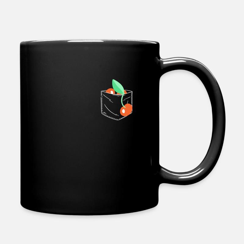 Kirsche Frucht Kirschen Cherry - Tasse einfarbig - Schwarz